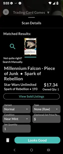 Star Wars Unlimited Millennium Falcon Piece of Junk Non-Foil Card 193/252 - Image 2