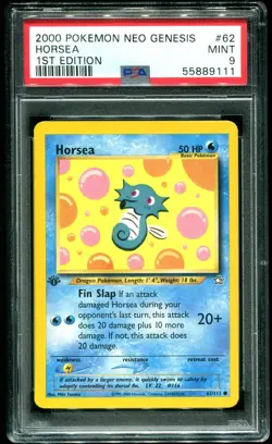 PSA 9 Horsea 1st Edition Neo Genesis 2000 Pokemon Card #62 - Image 1