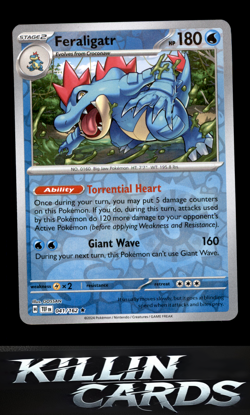 Reverse Holofoil Feraligatr 041/162 Pokemon Rare SV05: Temporal Forces Card NM - Image 1