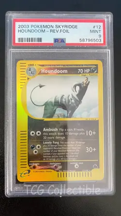 PSA 9 MINT Houndoom REVERSE HOLO 12 2003 Skyridge WOTC Pokemon Card Pop 43 - Image 1
