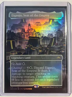 M/NM Eiganjo, Seat of the Empire (Borderless)(Foil) MTG Kamigawa: Neon Dynasty - Image 1