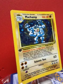 Pokemon Base Set 1st Edition Machamp Holo Rare #8/102 MP 1999 WOTC Vintage - Image 2