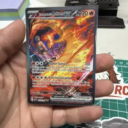 Team Rockets Moltres Ex 229/182 Full Art Ultra Rare Destined Rivals Pokemon TCG - Image 1
