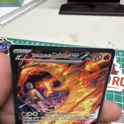 Team Rockets Moltres Ex 229/182 Full Art Ultra Rare Destined Rivals Pokemon TCG - Image 2