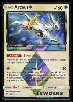 Arecus Prism Star - 96/131 - Holo Rare - Sun & Moon Forbidden Light - Pokemon - Image 1