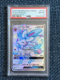 2019 Pokemon Sun & Moon FA/Sylveon GX Hidden Fates PSA 8 NM - Image 1