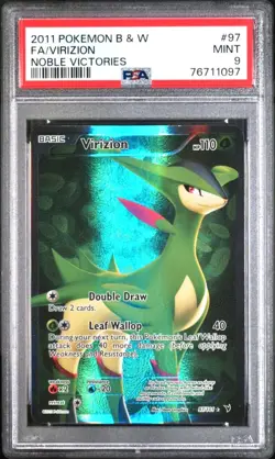 Virizion 97 PSA 9 Full Art Ultra Rare - B & W Noble Victories Pokemon TCG - Mint - Image 1