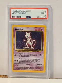 1999 Pokemon Game Holo Mewtwo #10 PSA 9 MINT - Image 1