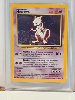 1999 Pokemon Game Holo Mewtwo #10 PSA 9 MINT - Image 2