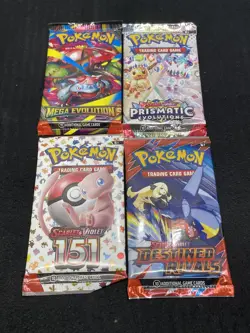 Pokemon TCG: Assorted Booster Packs DRI 151 PRE MEG Sealed Lot of 4 - Image 1