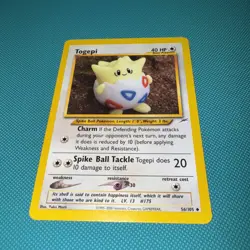 Pokemon Neo Discovery Togepi 56/105 Unlimited Uncommon Near Mint - Image 1