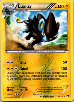 Pokemon TCG - Luxray Reverse Holo 46/122 XY Breakpoint Game Freak - NM - Image 1