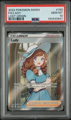 Lady 193/196 Sword & Shield Pokemon TCG Lost Origin Ultra Rare PSA 10 Gem Mint - Image 1