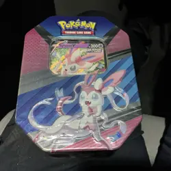 Pokemon Sylveon V Heroes Tin Factory Sealed W/4 Pokemon TCG Booster Packs - Image 1