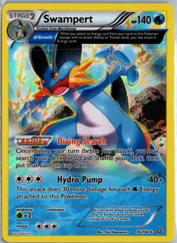 Pokemon Holofoil - Swampert (Alpha) - 36/160 / LP / English - Image 1