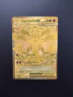 Mega Lucario ex 188/132 Mega Evolution - English Gold Rare Pokemon TCG N Mint - Image 1