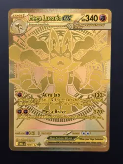 Mega Lucario ex 188/132 Mega Evolution - English Gold Rare Pokemon TCG N Mint - Image 2