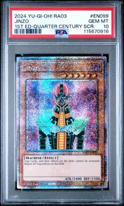 2024 YU-GI-OH! RA03-QUARTER CENTURY BONANZA #EN099 JINZO PSA 10 - Image 1