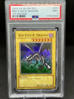 2003 Yu-Gi-Oh Red Eyes B Dragon SDJ-001 1st Edition PSA 9 - New Cert - Image 1