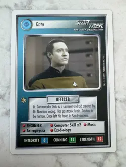 Star Trek Card Game CCG - White Border Data - 1994 The Next Generation - Image 1