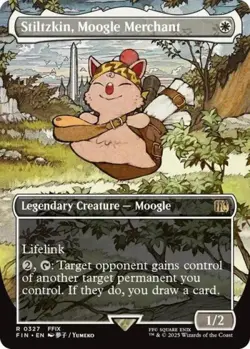 ~ Stiltzkin, Moogle Merchant (Borderless) ~ NM Foil ~ UB: FINAL FANTASY ~ MTG ~ - Image 1