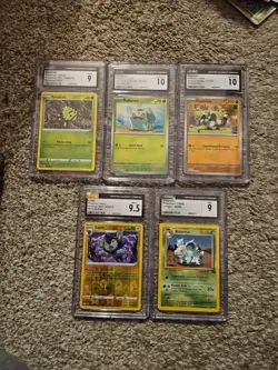 Lot of 5 Graded Pokemon Cards CGC Luxio Nindorina Bulbasaur Spinarak Ditto - Image 1