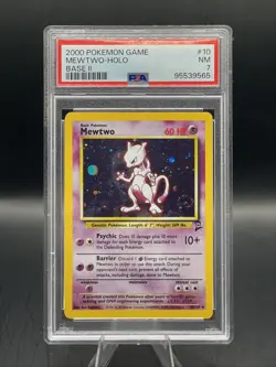 1999 Pokemon TCG Mewtwo Base Set Holo Unlimited Holo Rare Card 10/102 PSA 7 - Image 1