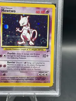1999 Pokemon TCG Mewtwo Base Set Holo Unlimited Holo Rare Card 10/102 PSA 7 - Image 2