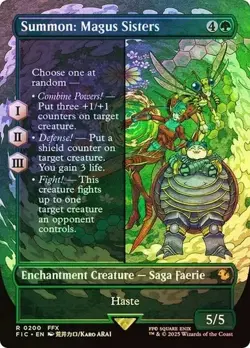 Summon: Magus Sisters #200 FIC R (Borderless) (Foil) MTG Final Fantasy - Image 1