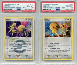 2004 Pokemon Fire Red Leaf Green Doduo & Dodrio Reverse Holo Sequential PSA 10 - Image 1