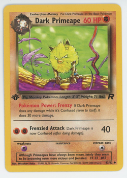Dark Primeape 43/82 1st Edition NM LP MP HP Uncommon Team Rocket Pokemon 2000 - Image 1