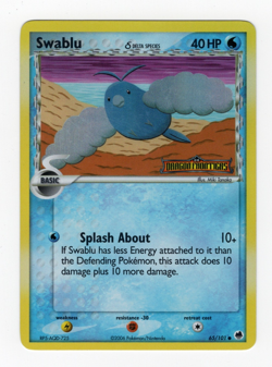 2006 Pokemon Swablu #65/101 Reverse Holo EX Dragon Frontiers LP (See Desc) - Image 1