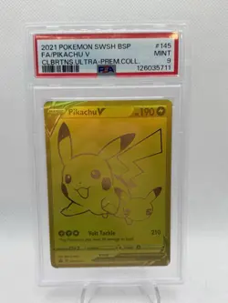 Pikachu V SWSH145 Pokemon Celebrations UPC Black Star Promo PSA 9 MINT - Image 1