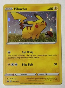 Pikachu SWSH039 Cosmos Holo Pokemon TCG Black Star Promo Ungraded *SWIRL* - Image 1