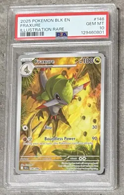 💎 PSA 10 Sequential 💎 HAXORUS AXEW FRAXURE 2025 BLK EN-BLACK BOLT Pokemon TCG - Image 5
