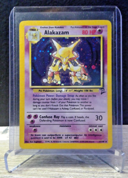 ✨ Pokemon TCG Alakazam 1/130 Base Set 2 Holo Rare 1999 WOTC Vintage LP - Image 1