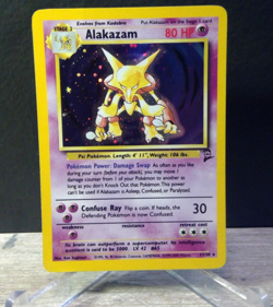 ✨ Pokemon TCG Alakazam 1/130 Base Set 2 Holo Rare 1999 WOTC Vintage LP - Image 2