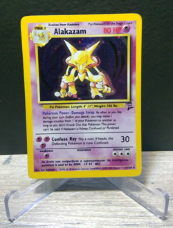 ✨ Pokemon TCG Alakazam 1/130 Base Set 2 Holo Rare 1999 WOTC Vintage LP - Image 3