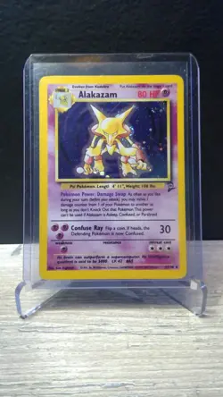 ✨ Pokemon TCG Alakazam 1/130 Base Set 2 Holo Rare 1999 WOTC Vintage LP - Image 5