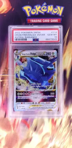 2022 Pokemon Astral Radiance FA Origin Forme Dialga VSTAR #114 PSA GEM MINT 10 - Image 1