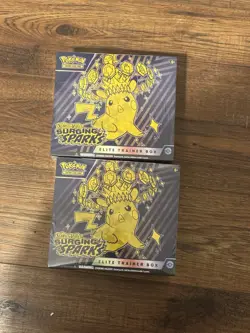 LOT OF 2 Pokemon TCG Surging Sparks ETB Elite Trainer Boxes NEW SEALED - Image 1