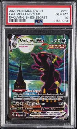 2021 POKEMON SWORD & SHIELD EVOLVING SKIES SECRET FULL ART/UMBREON VMAX PSA 10 - Image 1