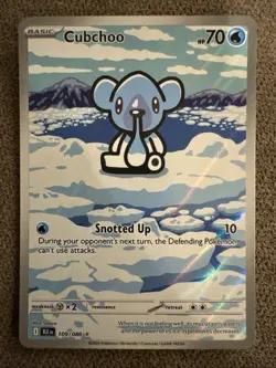 Pokemon TCG SV Black Bolt Cubchoo Illustrator Rare Card 109/86 NM Condition - Image 1