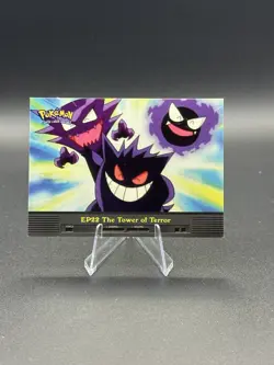 EP22 THE TOWER OF TERROR - BLUE LOGO - NON-HOLO - TOPPS POKEMON TV CARD NM - Image 1