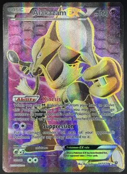 Pokemon TCG Alakazam EX Fates Collide Holo Full Art Ultra Rare Card 117/124 MP - Image 1