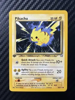 Pokemon TCG Neo Genesis 1st Edition Pikachu Card 70/111 Excellent Condition - Image 1