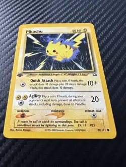 Pokemon TCG Neo Genesis 1st Edition Pikachu Card 70/111 Excellent Condition - Image 2
