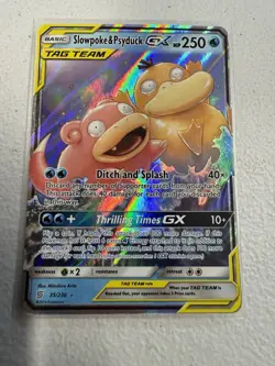 Pokemon Card Slowpoke & Psyduck GX 35/236 Unified Minds Holo Rare Near Mint - Image 1
