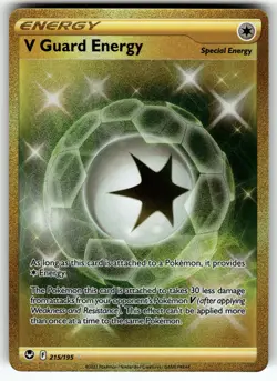 V Guard Energy (Secret) 215/195 SWSH12: Silver Tempest NM Pokemon Card TCG - Image 1