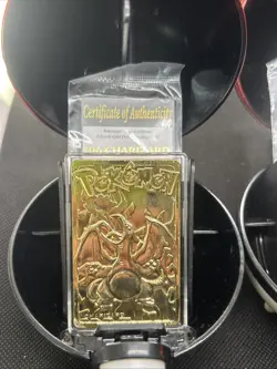 2 Charizard 23k Gold Plated Pokemon Trading Card with COA - Image 2